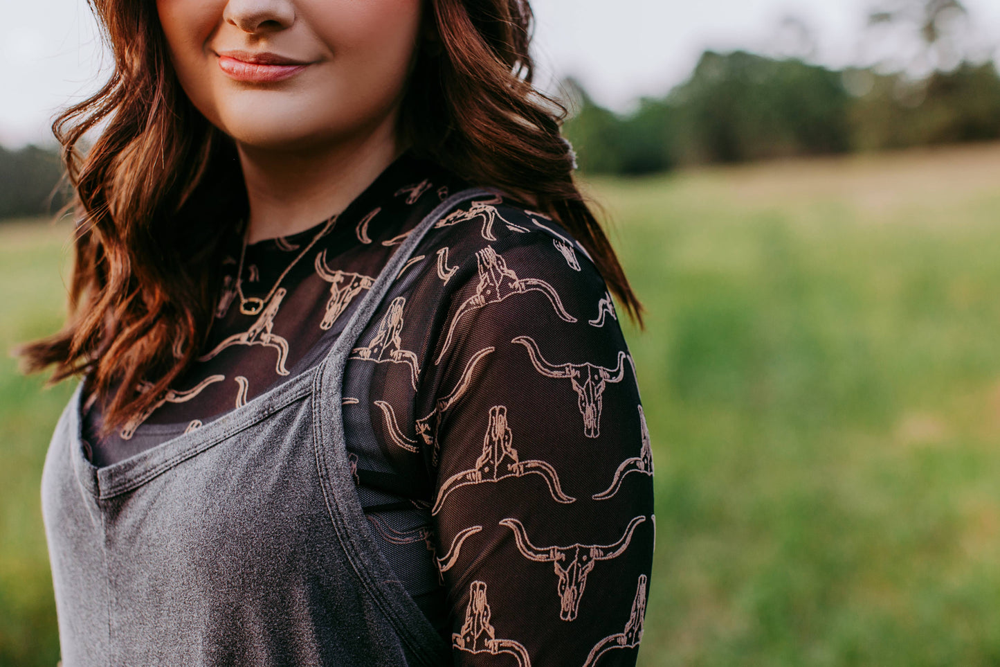 MK396 3D Printed Longhorn Mesh Top - Black/Brown