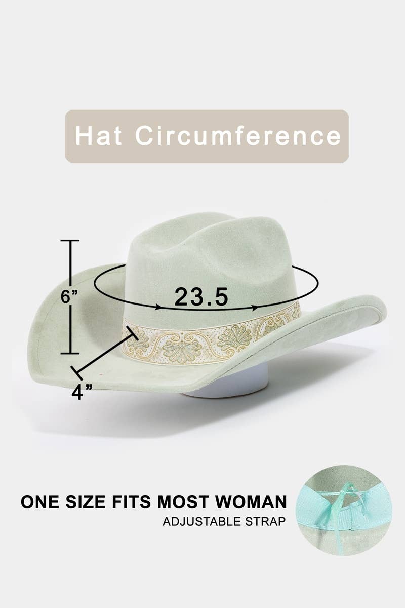 Western Intricate Border Pattern Band Cowboy Hat