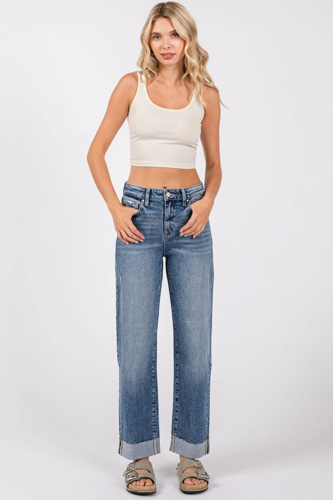 Petra 153 High Rise Comfort Baggy Straight w/ Cuffed Hem