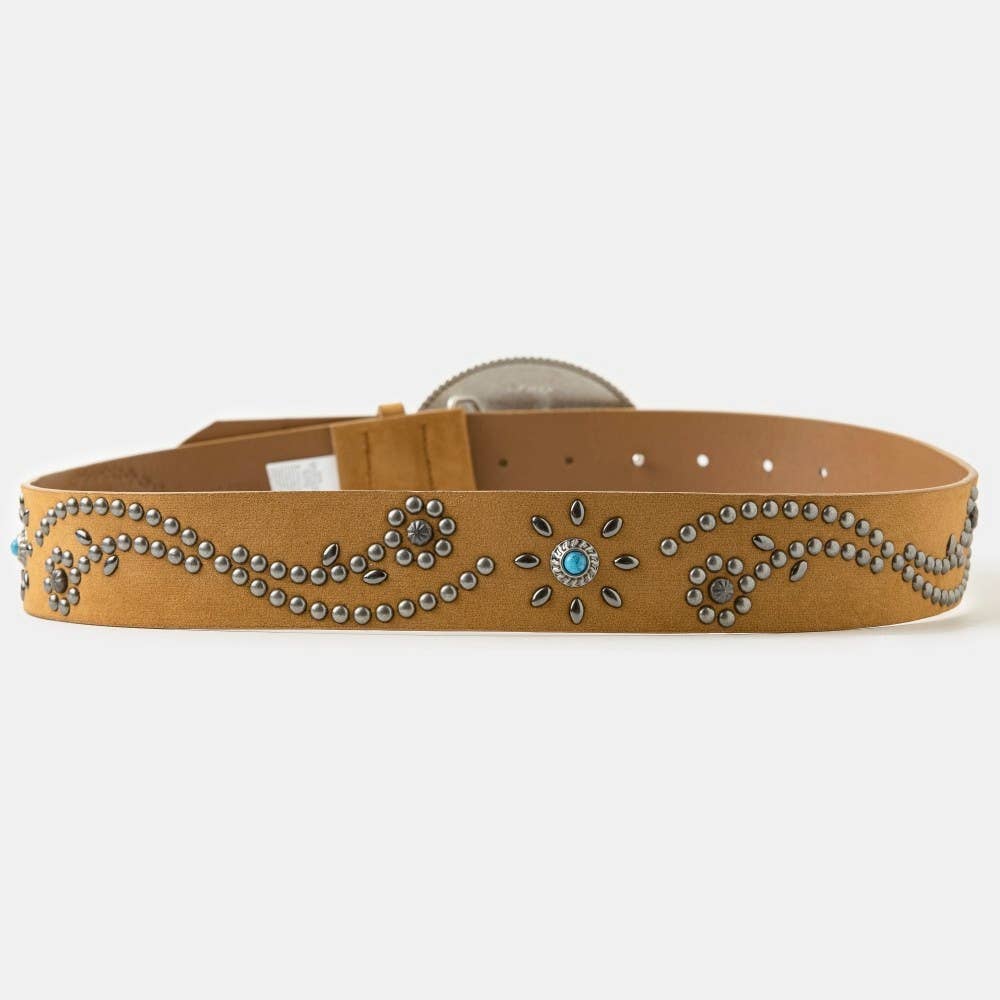 Large Western Long Horn Buckle Belt