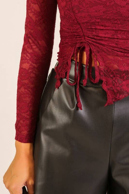 Romance Lace Drawstring Top