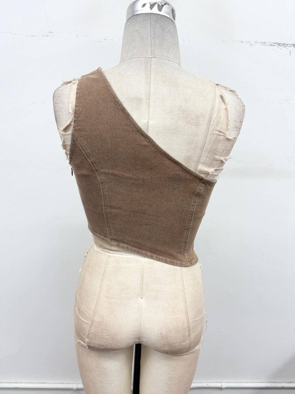 Trailblazer Asymmetrical Denim Corset Top