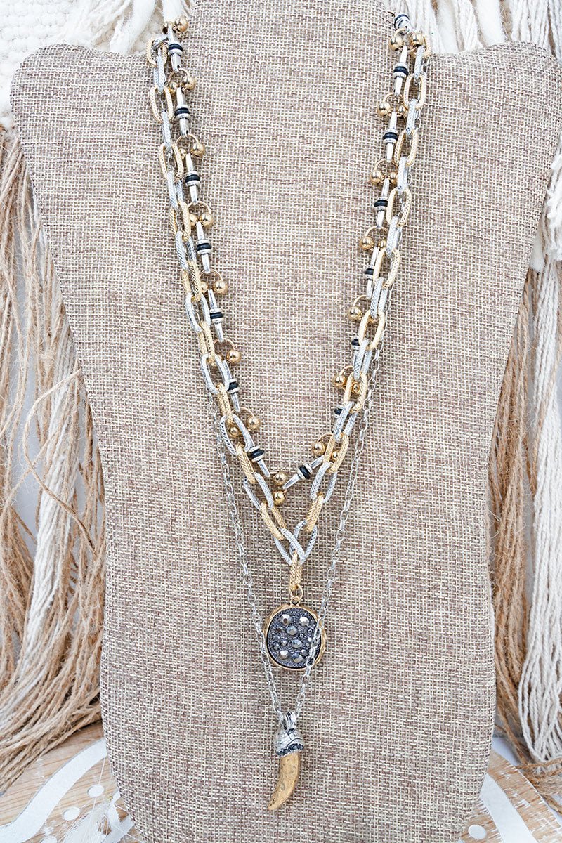 Viola Black & Two-Tone Sizzle & Shine Triple Necklace Set