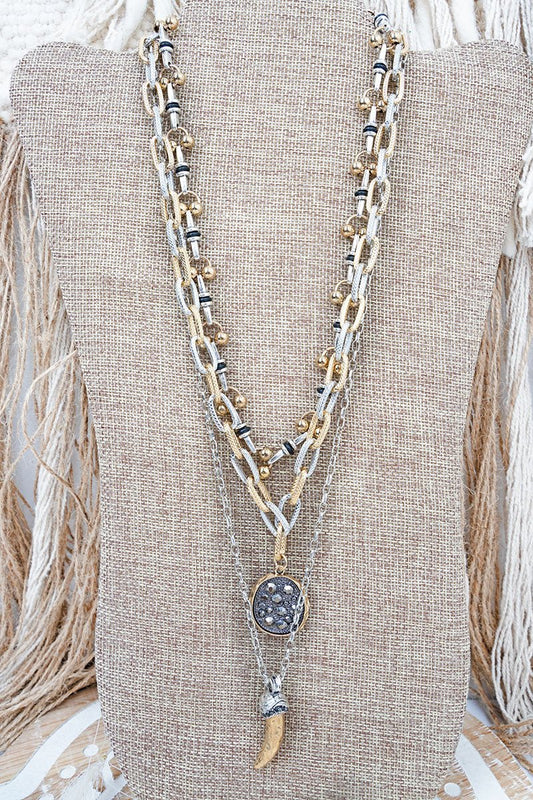 Viola Black & Two-Tone Sizzle & Shine Triple Necklace Set