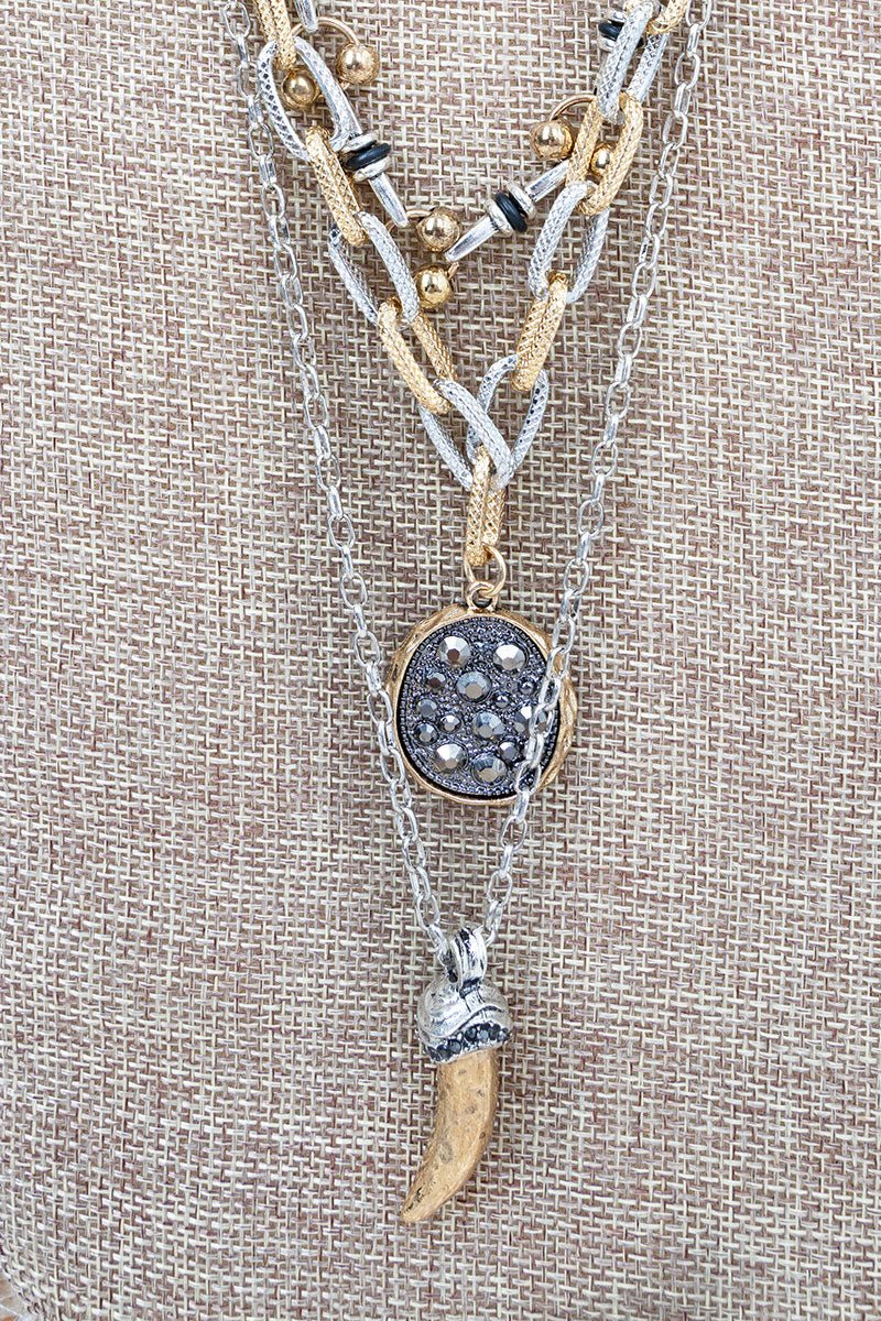 Viola Black & Two-Tone Sizzle & Shine Triple Necklace Set