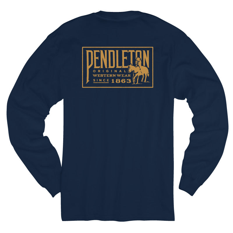ORIGINAL WESTERN GRAPHIC LS/ navy blazer/gold
