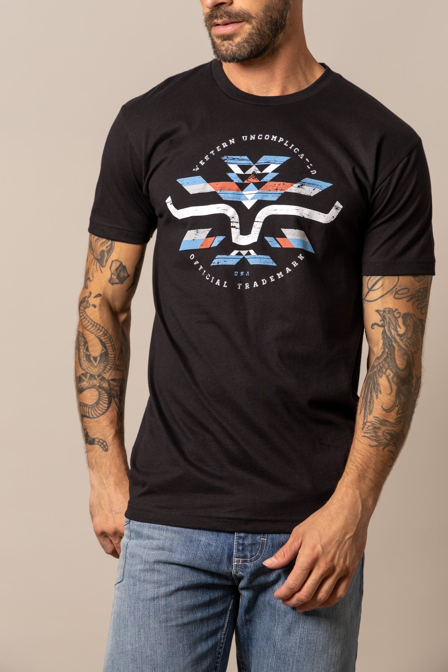 CIRCULAR SERAPE-BLACK