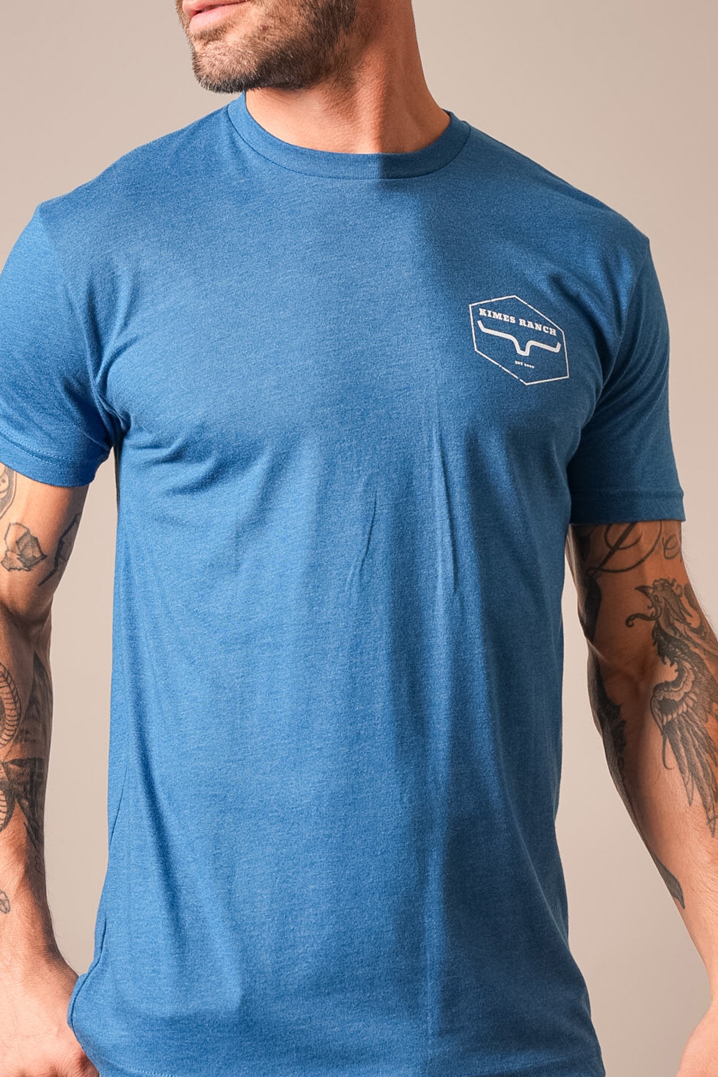 WOODEN HEX-HEATHER COOL BLUE
