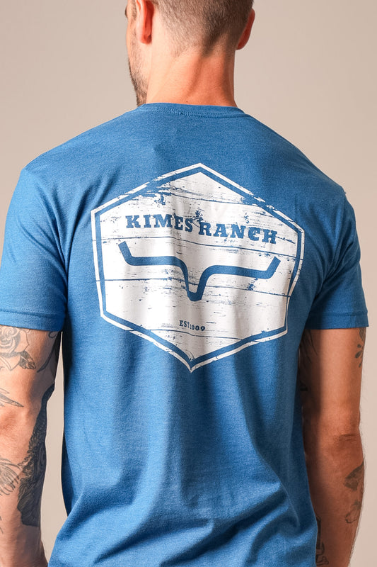 WOODEN HEX-HEATHER COOL BLUE