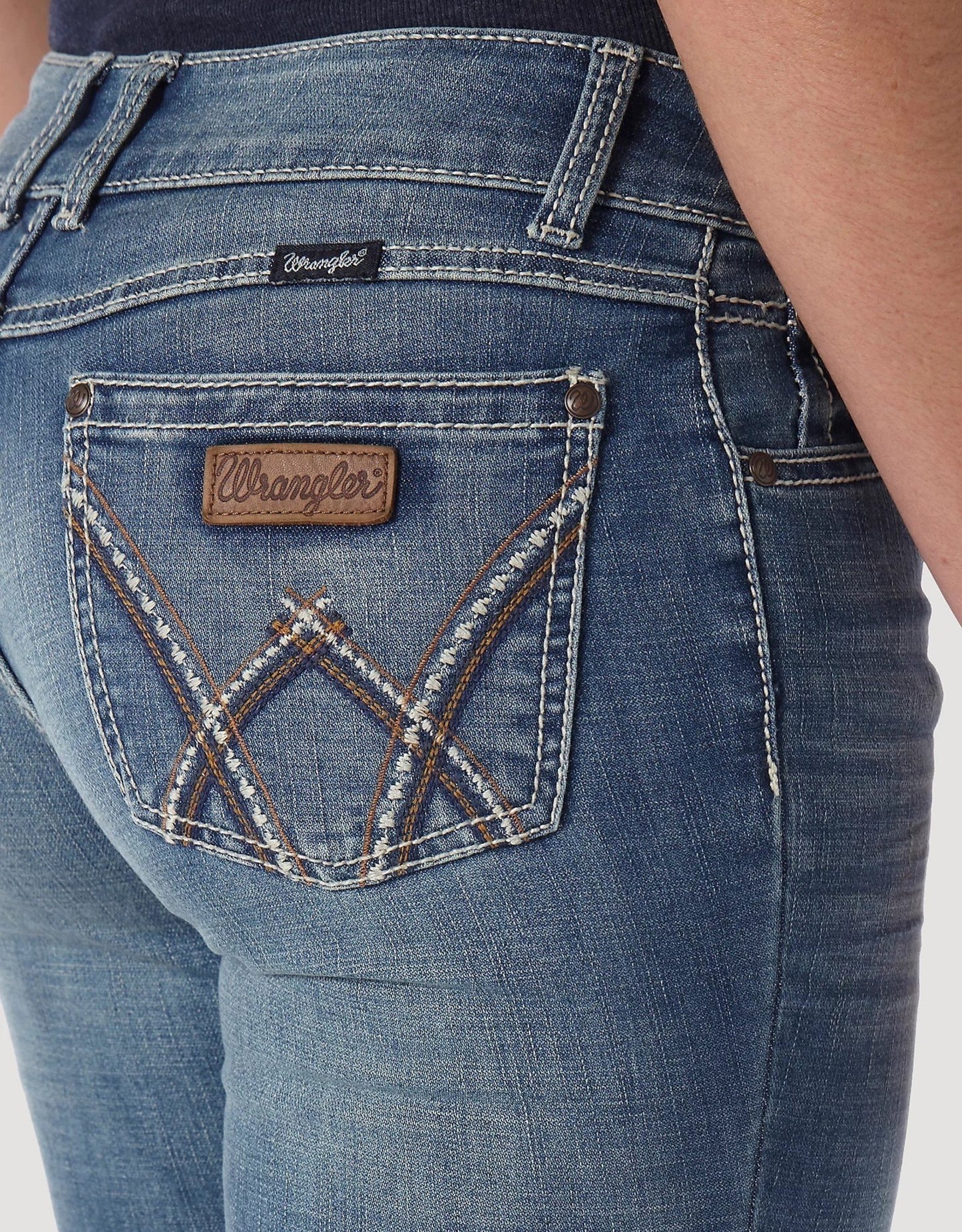 Women's Wrangler Retro Mae Mid Rise Boot Cut Denim Western Riding Jean