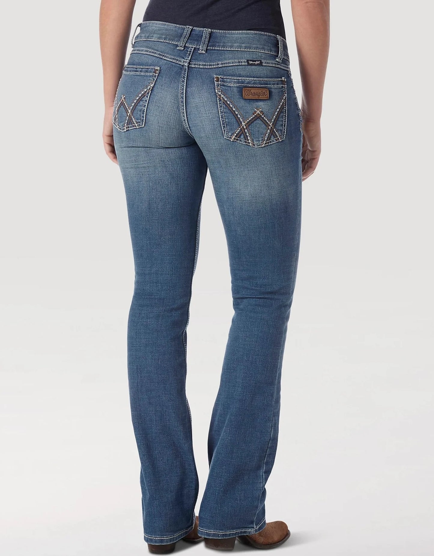 Women's Wrangler Retro Mae Mid Rise Boot Cut Denim Western Riding Jean