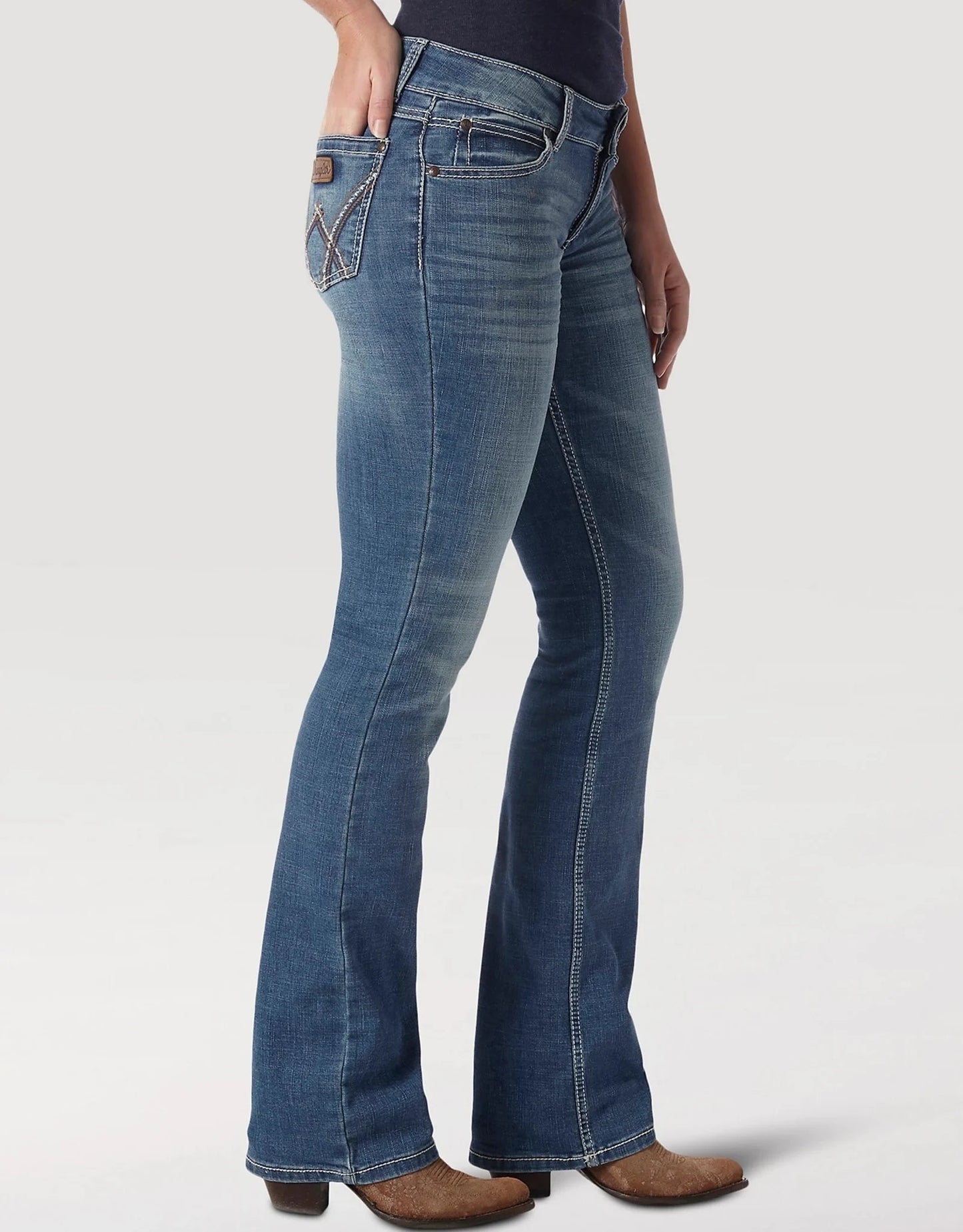 Women's Wrangler Retro Mae Mid Rise Boot Cut Denim Western Riding Jean